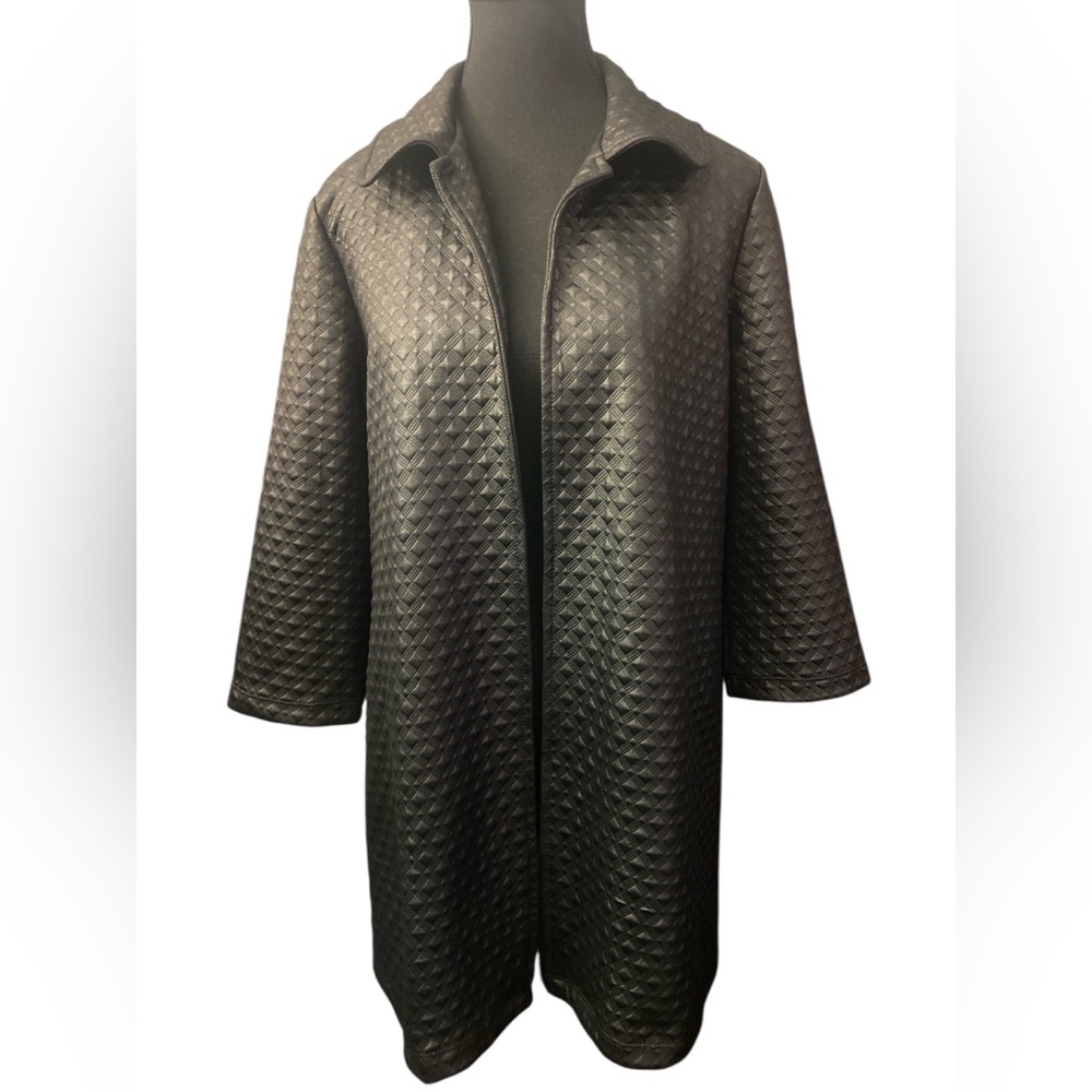 Slinky Brand Elegant Black Quilted Women's Coat S EUC